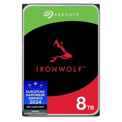 Seagate IronWolf 8 TB interne Festplatte NAS HDD, 3.5 Zoll, 5400 U/Min, 256 MB Cache, SATA 6 Gb/s, silber, inkl. 3 Jahre Rescue Service, Modellnr.: ST8000VNZ02
