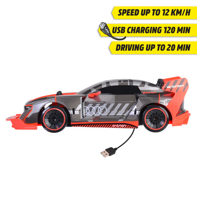 Dickie Toys - RC Audi S1 E-Tron Quattro Drift Car (30 cm) - RC Auto mit 2-Kanal FS Fernsteuerung (2,4 GHz) & Allradantrieb - ferngesteuertes Auto für Kinder ab 6 Jahre, bis 12 km/h