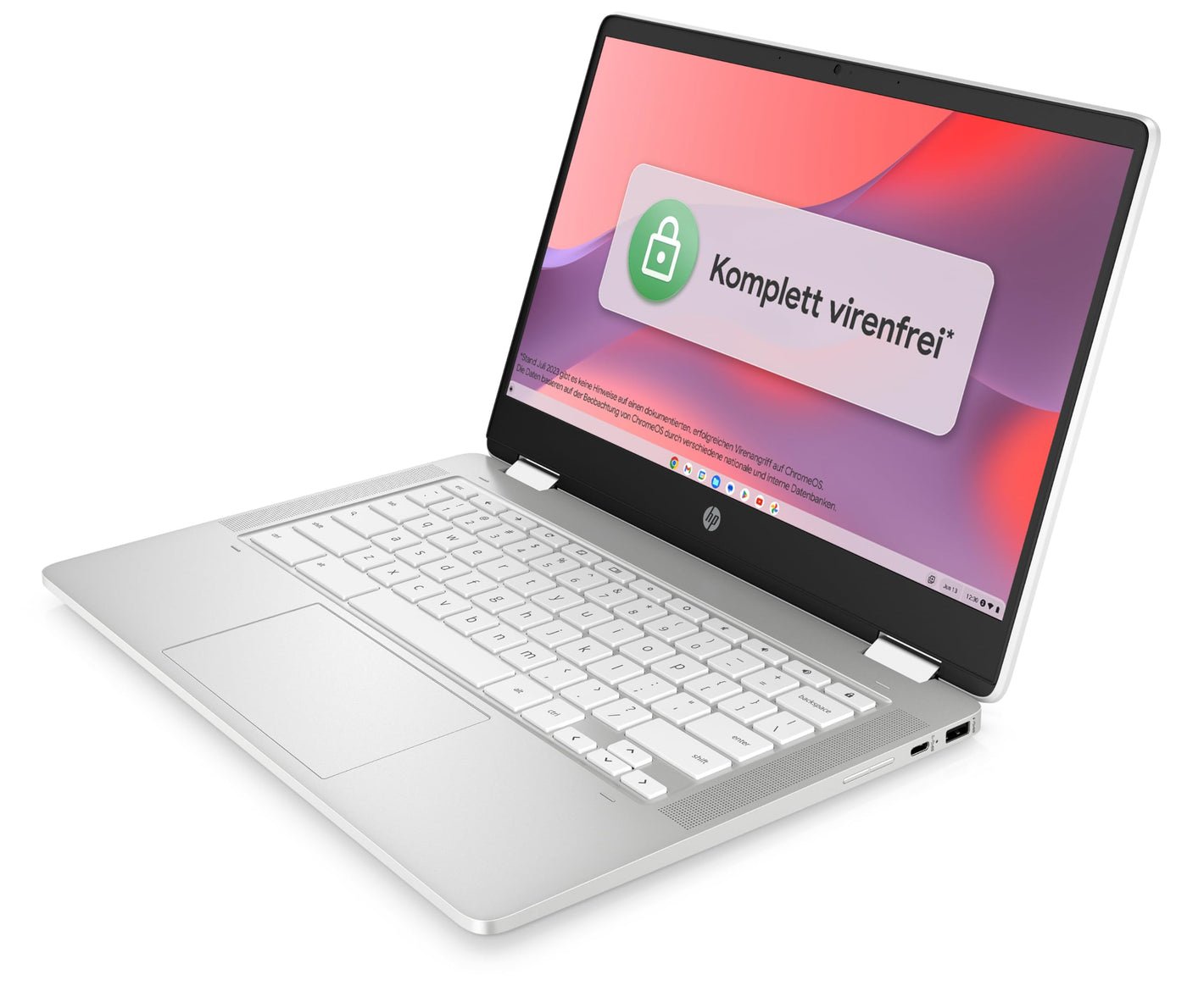 HP Chromebook x360, 14" Touchscreen, Intel Celeron N4120, 4 GB DDR4 RAM, 64 GB eMMC, Intel UHD Graphics 600, ChromeOS, QWERTZ, Ceramic White
