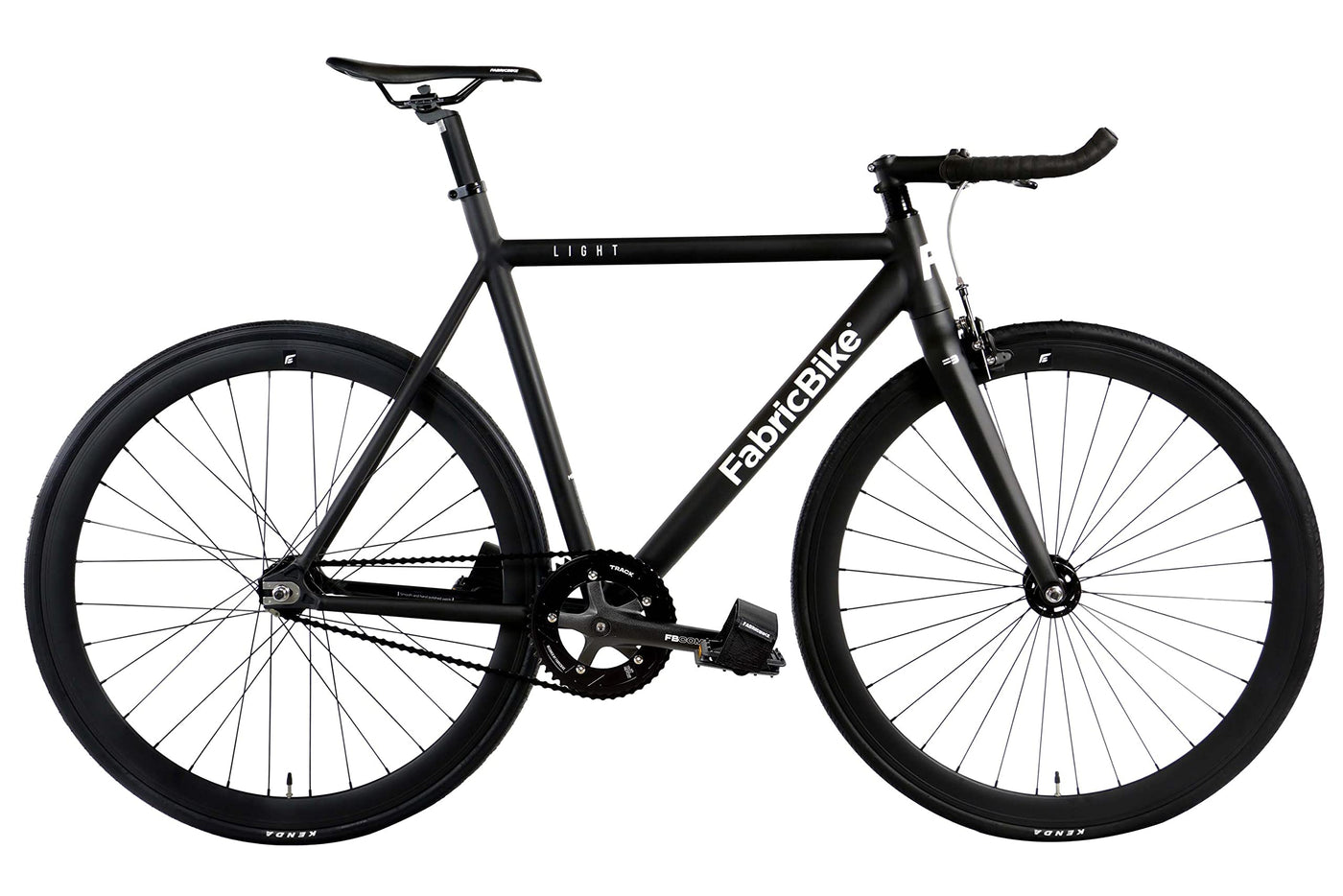 FabricBike Light - Fixed Gear Fahrrad, Single Speed Fixie Starre Nabe, Aluminium Rahmen und Gabel, Räder 28", 4 Farben, 3 Größen, 9.45 kg (Größe M) (L-58cm, Light Matte Black)