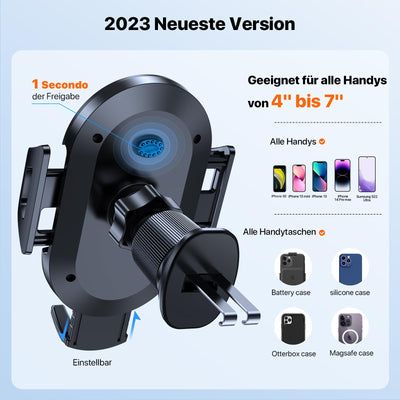 Miracase Handyhalterung Auto【2025 Neuester Doppelhaken】 Universal Handyhalter Auto Lüftung,360 Grad Drehung KFZ Handyhalterung für iPhone 17/16/15/14/13 Pro Max Plus/Samsung und 4-7 Zoll Smartphone