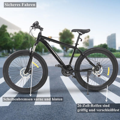 Chynalys Mountainbike 26 Zoll Premium Mountainbike 21 Gang Schaltung, Doppelscheibenbremse Fahrrad Herren Bike für alle Arten von Straßen, MTB Fahrrad für Mädchen Jungen Herren und Damen.