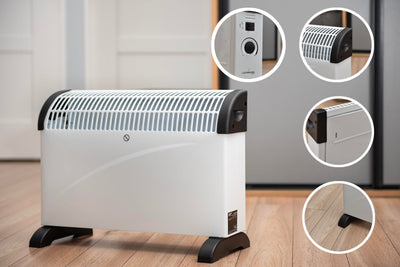 Lehmann LHOHC-2013A Konvektor elektrische Heizung | Heizkörper 750/1250 / 2000 Watt | Konvektorheizung mit Thermostat und Überhitzungsschutz | Elektroheizung Energiesparend für Schnelle Wärme