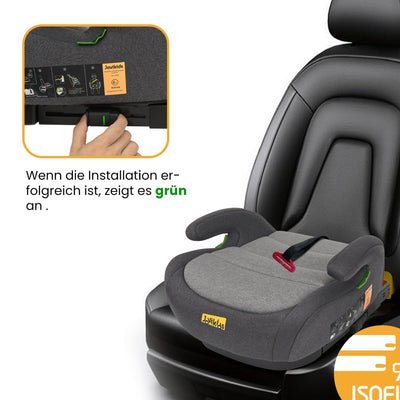 Jovikids Sitzerhöhung Auto Kinder ISOFIX, ECE R129 Kindersitzerhöhung 125-150cm, Verdickter Stoffbezug & Isofix Einführhilfe, Leicht Waschbar