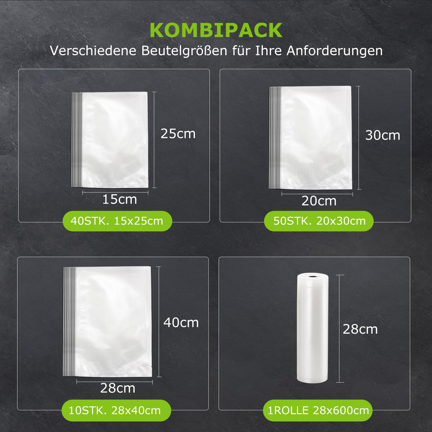 Bonsenkitchen Vakuumierer, Stark Vakuumiergerät mit 5 Modi, 8 L/Min, Globefish-Technologie für Kontinuierliches Arbeiten mit Hoher Geschwindigkeit, Enthält 100 Vakuumbeutel und 1 Rollbeutel