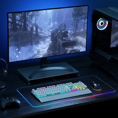 TECURS Gaming Tastatur Mechanische - Gamer Tastatur Programmierbare mit Magnetische Handgelenkauflage, Rote Schalter, 19 LED Modi, Multimedia-Tasten, PC Tastatur mit Kabel QWERTZ DE-Layout, Weiß