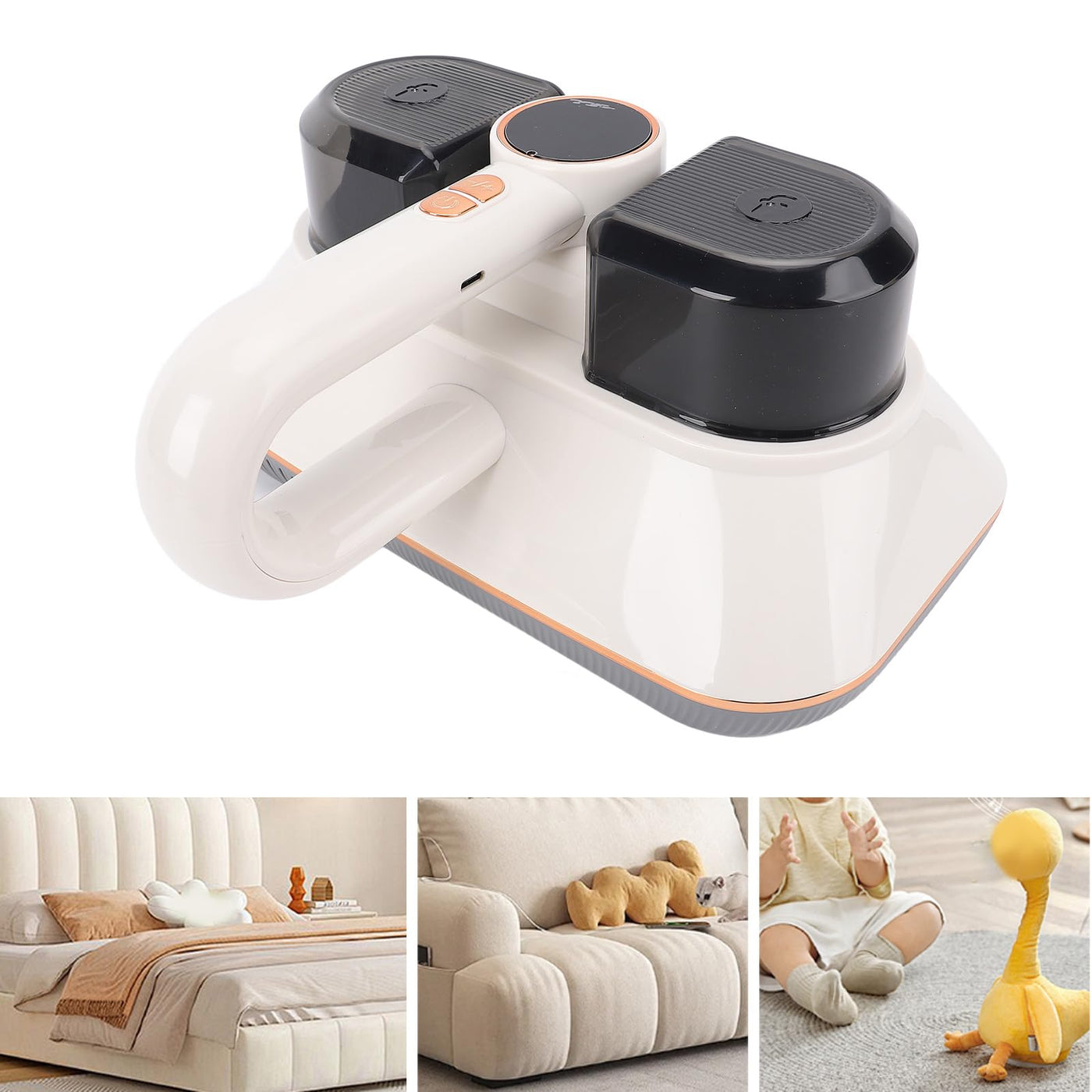 Bettsaugerreiniger, 8500pa Tiefe Reinigung Handheld Matratze Vakuum, Schnurlose Matratze Staubreiniger für Sofa Teppichmatratze, Geräumiger Staubbehälter