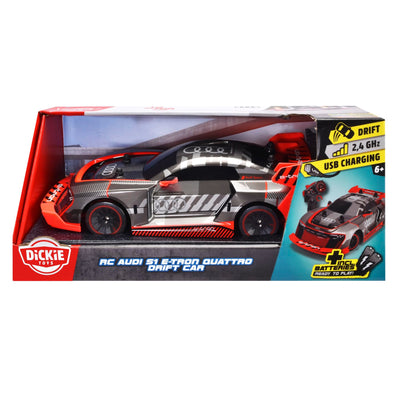 Dickie Toys - RC Audi S1 E-Tron Quattro Drift Car (30 cm) - RC Auto mit 2-Kanal FS Fernsteuerung (2,4 GHz) & Allradantrieb - ferngesteuertes Auto für Kinder ab 6 Jahre, bis 12 km/h