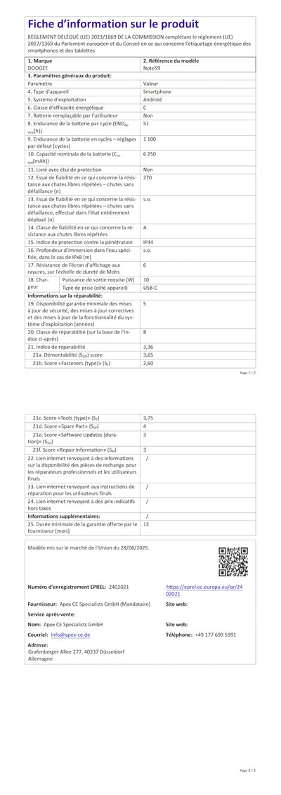 DOOGEE Note 59 5G Android 15 Smartphone Ohne Vertrag, 32GB+128GB /2TB Handy Günstig, 6.75" HD+ 120Hz Handy Ohne Vertrag, 6250mAh Simlockfreie Handys, 16MP+8MP, Dual 5G SIM, OTG/Face ID/NFC/Widevine L1