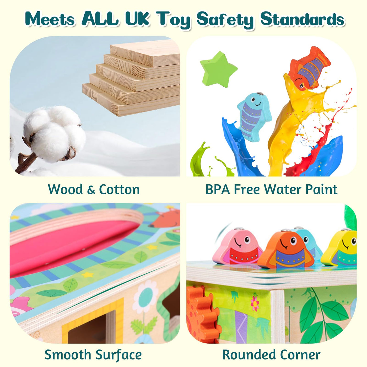 LZDMY Montessori Spielzeug Baby ab 6 Monate, 6-in-1 Tücherbox mit Knistertuch, Motorikwürfel Holzspielzeug 6-12 Monate Jungen Mädchen, Motorikspielzeug für Kinder 1-3, Baby Geschenk