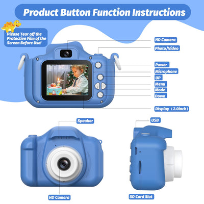 Neu Dinosaurier Kinderkamera, Weihnachten Geburtstag Geschenke für Mädchen Jungen Alter 3-12, 1080P HD Selfie Digital Video Kamera, Niedliche kleine Mädchen Geschenke Spielzeug für 3 4 5 6 Jahre