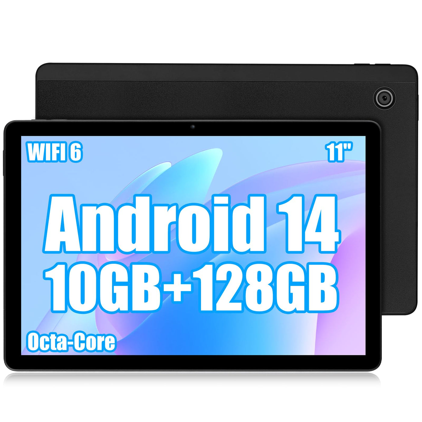 Fullant Tablet 11 Zoll, Android 14 Tablet with Octa Core 2.0GHz Prozessor, 10GB RAM 128GB ROM 1TB TF, 5G+2.4G WiFi 6, 8+5MP Dual Kamera, 6800mAh Akku, Bluetooth 5.0 (Schwarz)
