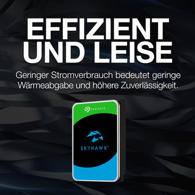 Seagate SkyHawk 4TB interne Festplatte HDD, Videoaufnahme bis zu 64 Kameras, 3.5 Zoll, 64 MB Cache, SATA 6GB/s, silber, FFP, inkl. 3 Jahre Rescue Service, Modellnr.: ST4000VXZ16
