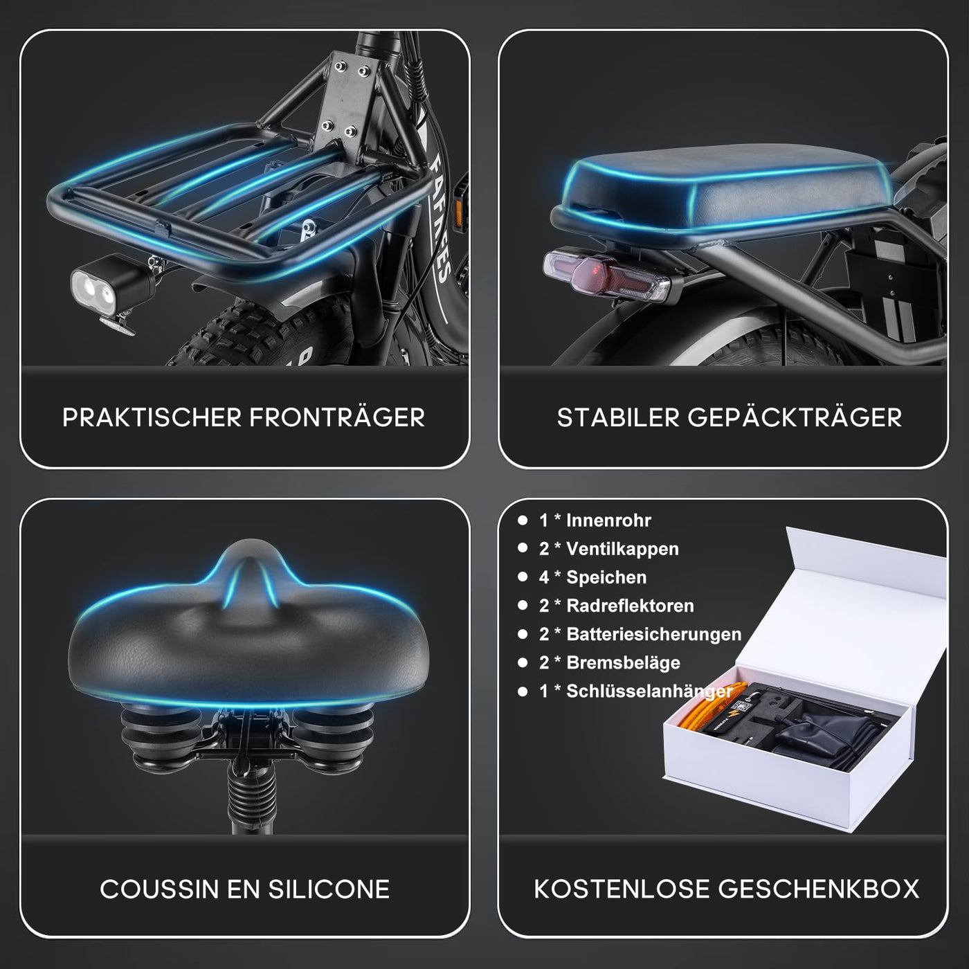 Fafrees F20 X-MAX E Bike Elektrofahrräder 20 Zoll, 48V 30Ah Akku, 4.0 Fat Tire Klapprad E-Bike, 65 N.m Motor, Lastkapazität 150 kg (Grau)