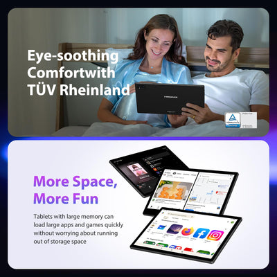 FORUSER Tablet 14 Zoll Android 14 mit Incell 2K Tablets, 36(12+24) GB RAM +256GB ROM (2TB TF), 11580mAh Akku, Octa-Core, 4G Dual SIM/5G WiFi/GPS,mit Stift und Hülle(Schwarz)