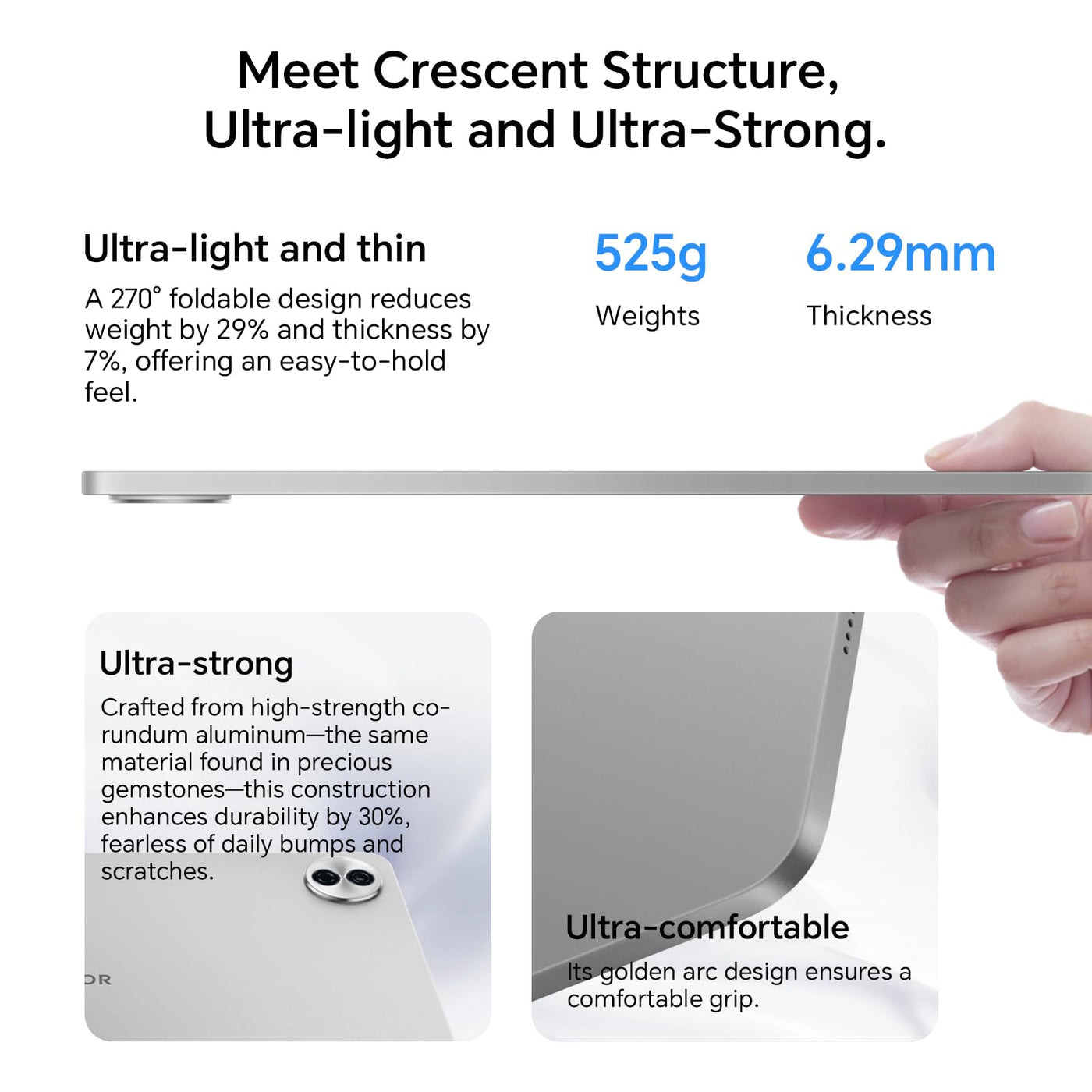 HONOR Pad 10 Tablet 8+256GB, 12,1-Zoll 120Hz 2,5K Dispaly, Snapdragon 7 Gen 3, 10100mAh Akku, Sechs Lautsprecher, Android 15, Wi-Fi-Tablets, Grau