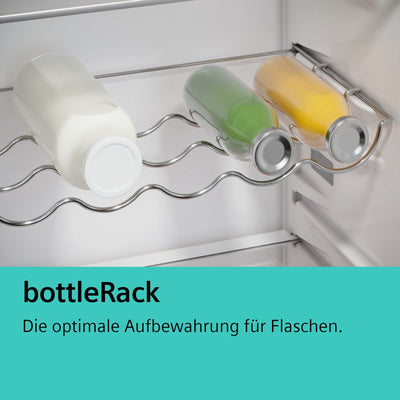 SIEMENS KG39NAIAT Stand-Kühl-Gefrier-Kombination iQ500, freistehende Kühlkombination mit Gefrierbereich unten 203x60 cm, 260L Kühlen, 103L Gefrieren, NoFrost, hyperFresh, bottleCooler, Edelstahl