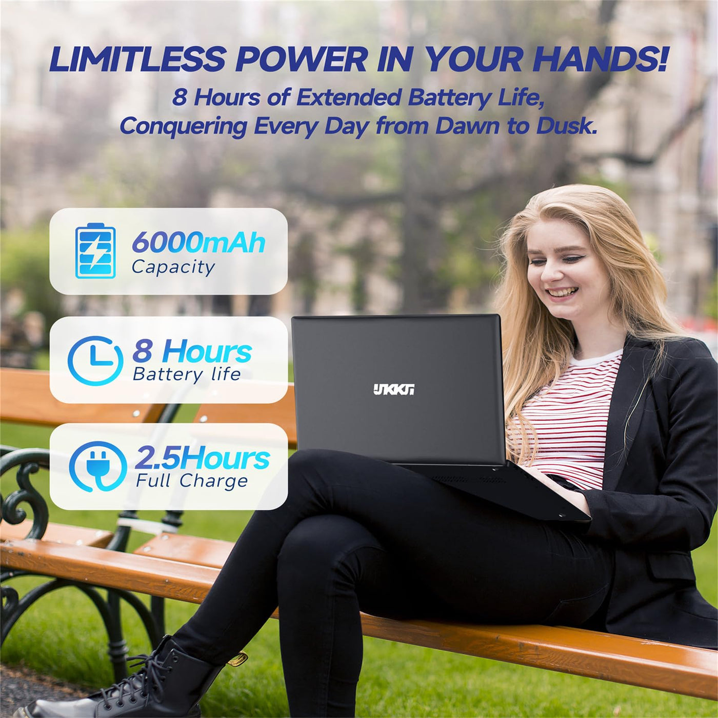 IJKKJI 17 Zoll Laptop, 8 GB RAM 256 GB SSD Laptop mit Celeron Quad Core N5095 (bis zu 2,9 GHz), deutsche Tastatur, IPS FHD-Display, Webcam, Dual-WLAN, Bluetooth 4.2, HDMI, USB 3.0, Typ-C