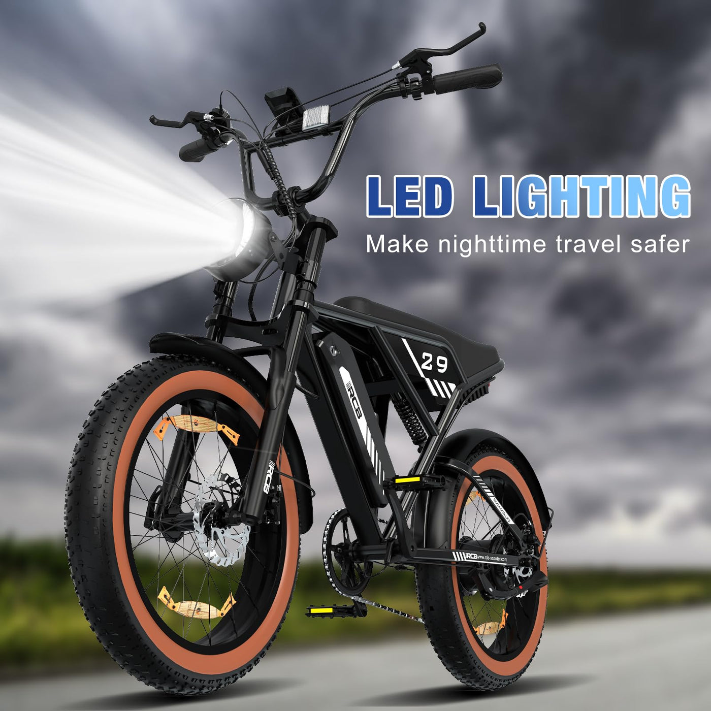 RCB 20'' E Bike, Elektrisches Mountainbike für Erwachsene, Pendel-Elektrofahrrad mit Abnehmbarem 48-V-15-Ah-Akku, Reichweite 35-90 km