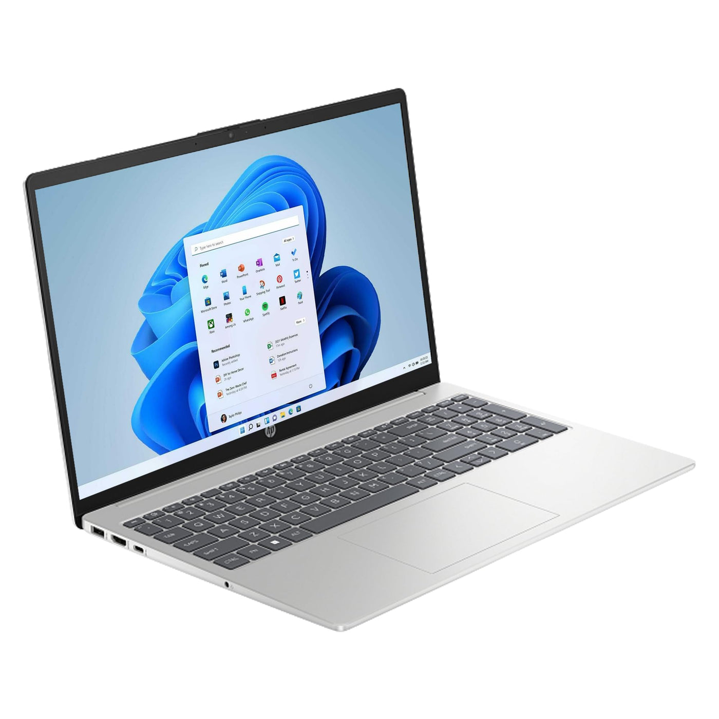 HP Laptop, 15,6 Zoll IPS Full-HD Display, AMD Ryzen 7 5825U 8 x 4.50 GHz, 16 GB DDR4 RAM, 512 GB SSD, AMD Radeon Vega 8, Silber, Norton 360, Windows 11