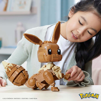 MEGA Construx GMD34 - Pokémon Jumbo Evoli (30cm), Bauset mit beweglicher Figur, Spielzeug ab 10 Jahren