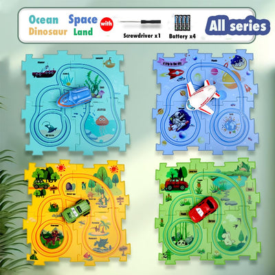 Auto Spielzeug Autorennbahn Spielzeugauto DIY-Puzzlebahn für Kinderspielzeug DIY-Route Cars Spielzeug Geschenkspiele für Kinder Spielzeug ab 2 3 4 5 6 Jahren