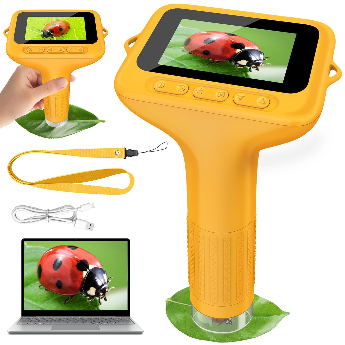 Mikroskop für Kinder, Digitales Mikroskop mit 3,0" IPS Bildschirm Lupe 1000x Microscope, HandyMikroskop LED Lights -Anschluss an PC, USB Taschenmikroskop, Geschenke für Jungen Mädchen 3-12 Jahr