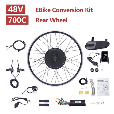 SABUIDDS 28" & 29" E-Bike Umbausatz 1000 Watt Fahrrad Motor Kit Elektro Hinterrads Brushless Nabenmotor Kits Electric Bike Conversion Kit mit LCD Display (für HL Plus 48V 13Ah Akku)