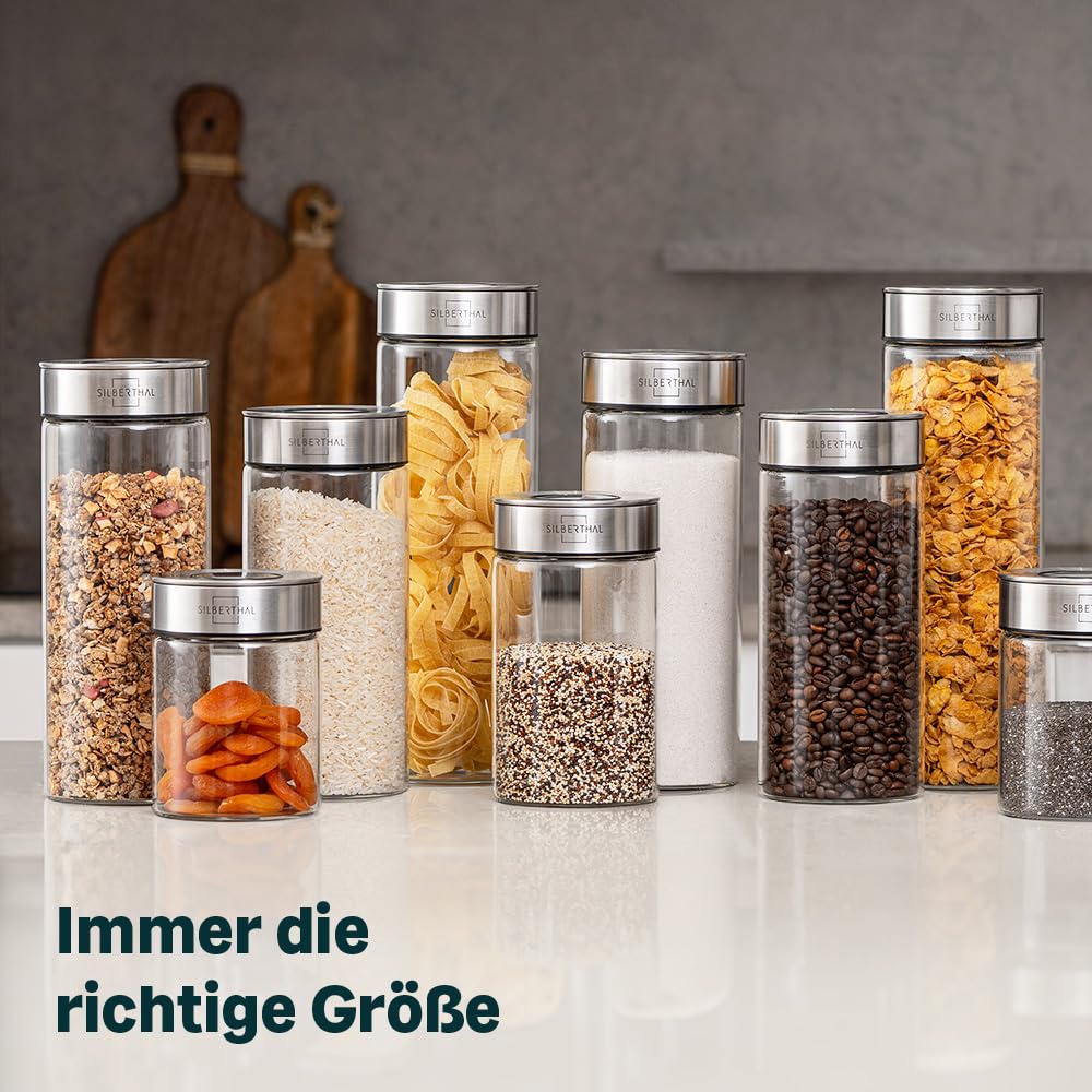 SILBERTHAL Vorratsdosen Glas mit Deckel Set 700 ml - Vorratsgläser für luftdichte & auslaufsichere Aufbewahrung in der Küche