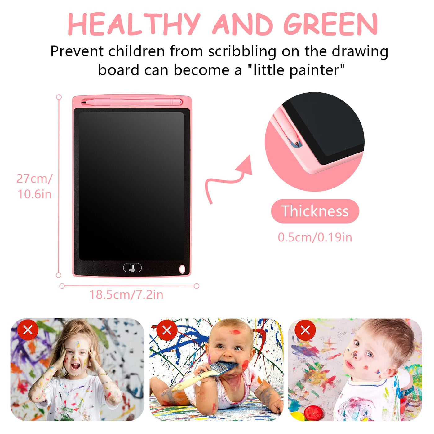 TEWWCEO LCD Schreibtafel 2 Pack,12 Zoll Bunte Bildschirm Schreibtablett,LCD Elektronische Maltafel für Kinder,löschbarem Handschrift Block,mit Abschließbar Löschen-Taste,Kinderspielzeug ab 3 Jahre
