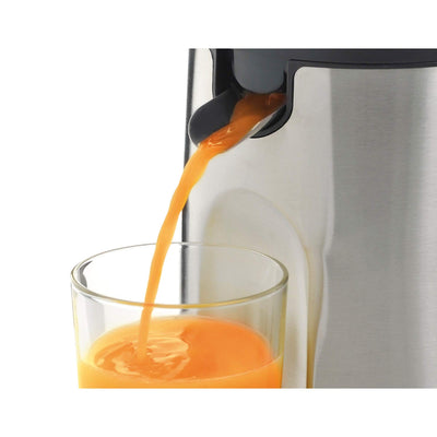 WMF Stelio Saftpresse elektrisch, Zitruspresse, Orangenpresse, 85 Watt, 2 Presskegel, Tropfstopp, Siebeinsatz, matt edelstahl