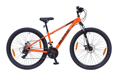 Wildtrak - Stahl-Mountainbike, Erwachsene, 27.5 Zoll, 21-Gang, Shimano-Schaltung - Orange