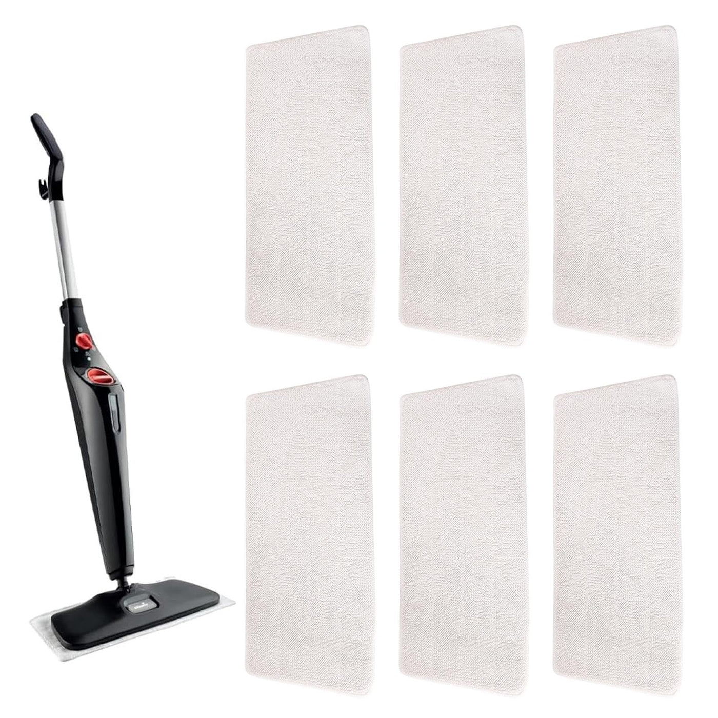 6 Stück Ersatzbezüge Pads für Vileda Steam XXL/PLUS XXL Dampfreiniger, Wiederverwendbar Ersatzbezug Power Pad, Ersatzbezüge für Vileda Steam PLUS XXL Dampfreiniger, Waschbare Ersatzbezüge(weiß)
