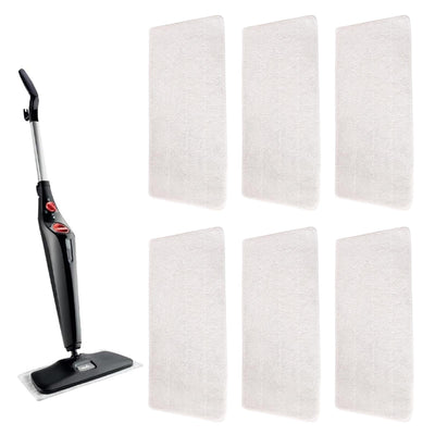 6 Stück Ersatzbezüge Pads für Vileda Steam XXL/PLUS XXL Dampfreiniger, Wiederverwendbar Ersatzbezug Power Pad, Ersatzbezüge für Vileda Steam PLUS XXL Dampfreiniger, Waschbare Ersatzbezüge(weiß)