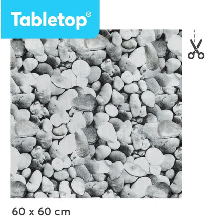 Tabletop Waschmaschinenauflage rutschfest in 60 x 60 cm - zuschneidbare Weichschaum Auflage in Stein Optik grau als Abdeckung für Waschmaschine & Trockner - Waschmaschinenabdeckung MADE IN GERMANY