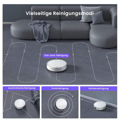 OKP Saugroboter, 5000Pa Staubsauger Roboter mit Präzise Entfernungsnavigation, 180Mins, HEPA-Filter, WLAN Roboterstaubsauger, Ideal für Tierhaare, Teppiche, Hartböden K5P