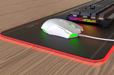 Kabelgebundene RGB Gaming Maus, 7 Tasten mit 2500 DPI, ergonomische LED-beleuchtete USB-Gamer-Mäuse Computer Laptop-PC, für Windows Mac OS Linux - Star Weiß