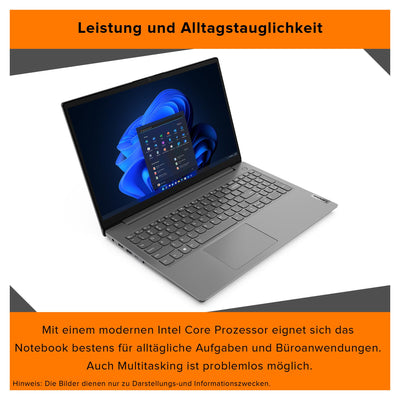 Lenovo V15 G4 IRU Laptop, Intel Core i5-13420H, 24 GB DDR4 RAM, 1 TB PCIe SSD, 15.6" FHD Display, Intel UHD Graphics, QWERTZ Tastatur, FreeDos, Iron Grey
