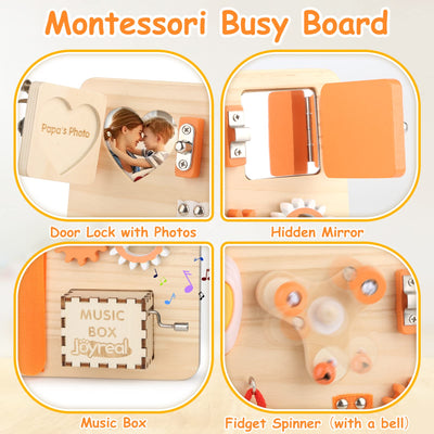 Joyreal Motorikbrett Activity Board Montessori Spielzeug Busy Board Montessori Brett Motorikspielzeug Sensorik Spielzeug