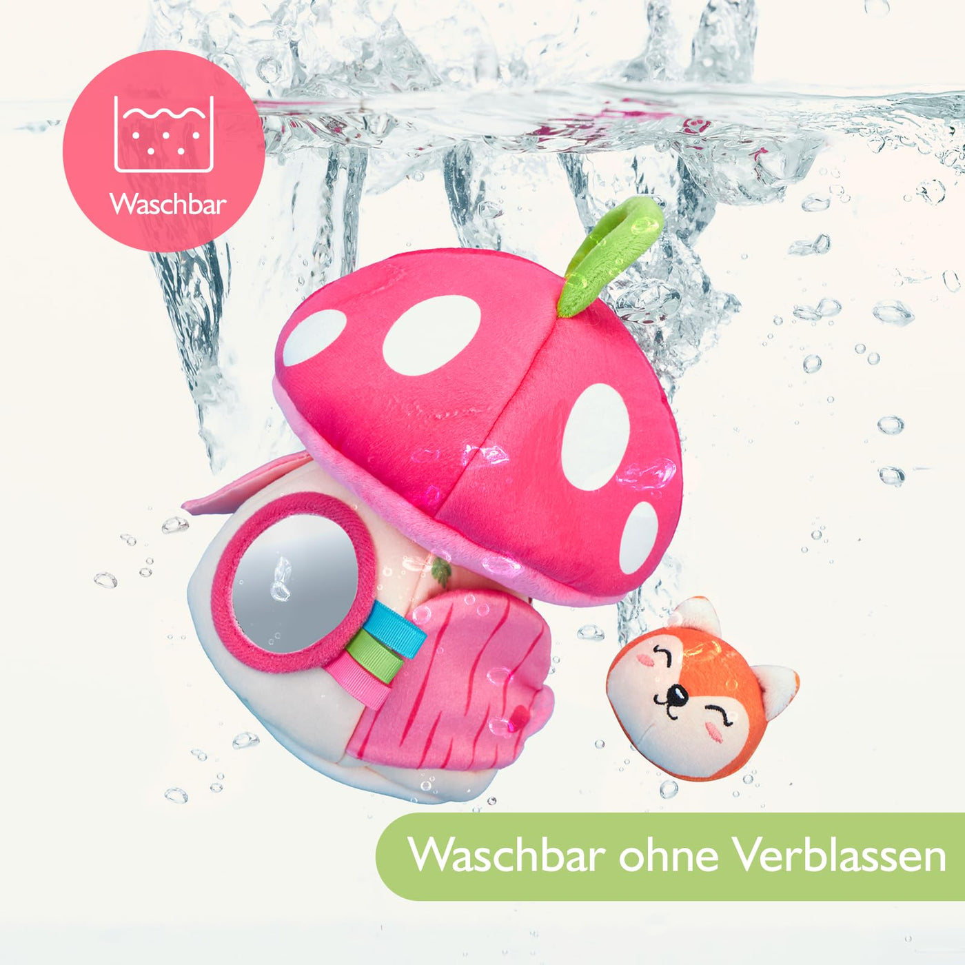 hahaland Baby Spielzeug 6 12 18 Monate, Pilzhaus mit Tieren Rassel, Krepppapier,Spiegel,Lernspielzeug für Babys Fördert Sensorische & Motorik,Montessori Spielzeug Geschenk für Kleinkinder 1 2 3 Jahren