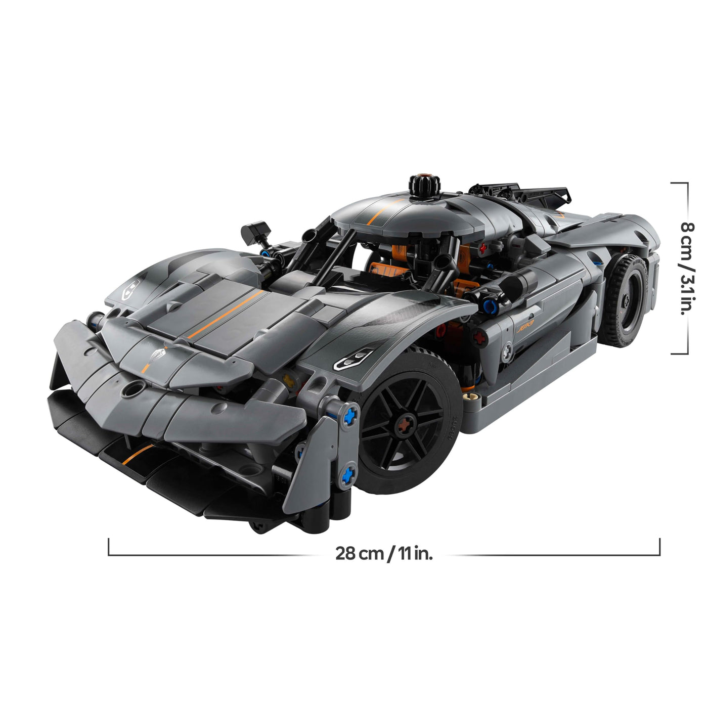 LEGO Technic Koenigsegg Jesko Absolut Supersportwagen in Grau, Bauspielzeug für Jungen und Mädchen, Spielzeugauto für Kinder, Geschenk für Autofans, Dekoration für das Kinderzimmer 42173