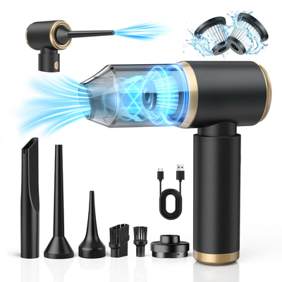 NIBSHOOM Handstaubsauger Akku, 18000 Pa Auto Staubsauger Stark, 4-in-1 Handstaubsauger Kabellos, 4000mAh USB Aufladbar Tragbar Leicht Mini Staubsauger für Auto, Haus & Tierhaar Reinigung
