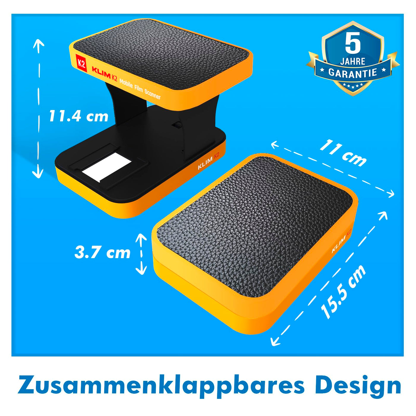 KLIM K2 Mobile Film Scanner 35mm + NEU + Positiv- & Negativ- Dia Scanner + Fotoscanner zum digitalisieren + Diascanner + Deine eigene Entwicklungsstation zu Hause + Dias selbst digitalisieren