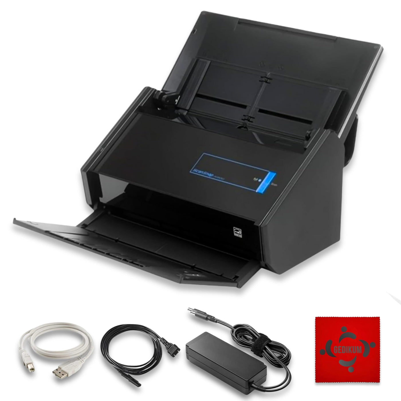 Gedikum Fujitsu IX500 ScanSnap USB High-Speed Cloud-fähiger Scanner für Dokumente, Fotos und Belege für Mac & PC – 1 Jahr Garantie – ADF mit Duplex-Scan-(Generalüberholt)