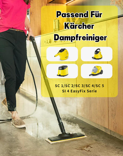 SOSALUK 8er Set für Kärcher Dampfreiniger Zubehör Ersatztücher für Kärcher SC1 SC2 SC3 SC4 SC5 SI4-6 Bodentücher + 2 Mikrofaser-Überzüge - kompatibel mit Kärcher Dampfreiniger Easy Fix