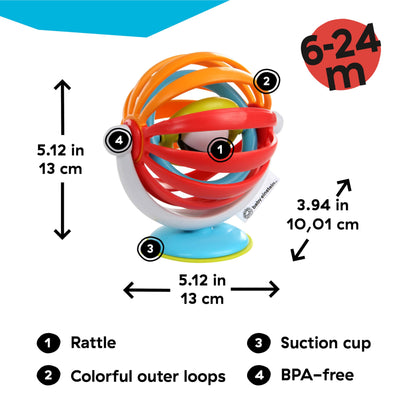 Baby Einstein, Sticky Spinner Spielzeug, perfekt auf Reisen oder für unterwegs, saugfähiger Boden zum Anbringen auf glatten Oberflächen ,1 Stück (1er Pack)