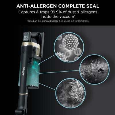 Shark IZ400UKT Kabelloser Stabstaubsauger, Plastik, Messing, 60 Min Run Time