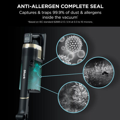 Shark IZ400UKT Kabelloser Stabstaubsauger, Plastik, Messing, 60 Min Run Time