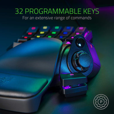 Razer Tartarus Pro - Gaming Keypad (Gamepad mit analog-optischen Tasten, 32 programmierbare Tasten, anpassbarer Auslösepunkt, Profile, Handballenauflage, Rapid Trigger) Schwarz