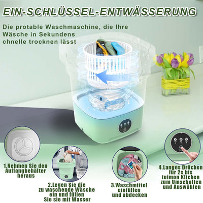 Mini Waschmaschine, 13L 2kg 2in 1 Camping Waschmaschine mit Schleuder, klein waschmaschine, Single Waschmaschine für Socken, Unterwäsche, Babykleidung, Reisen, Tourenwagen, Wohnheim, RV
